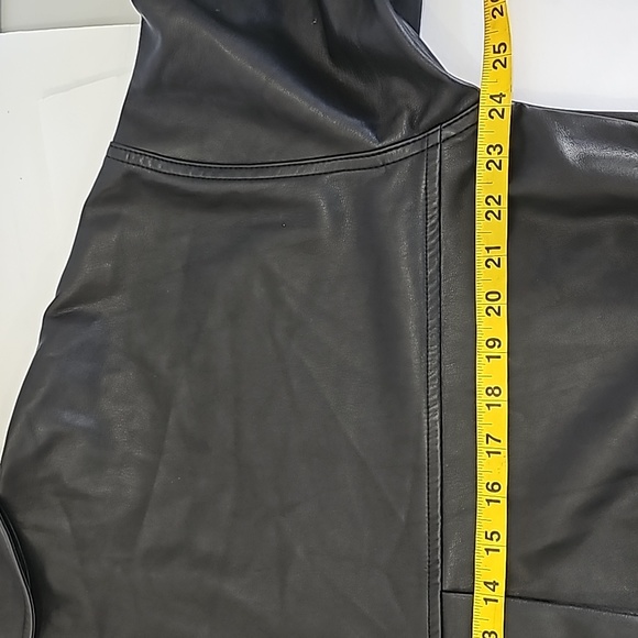 Zara Oversized Vegan Leather Jacket Shirt long sleeves snap closure Size M - Picture 12 of 15